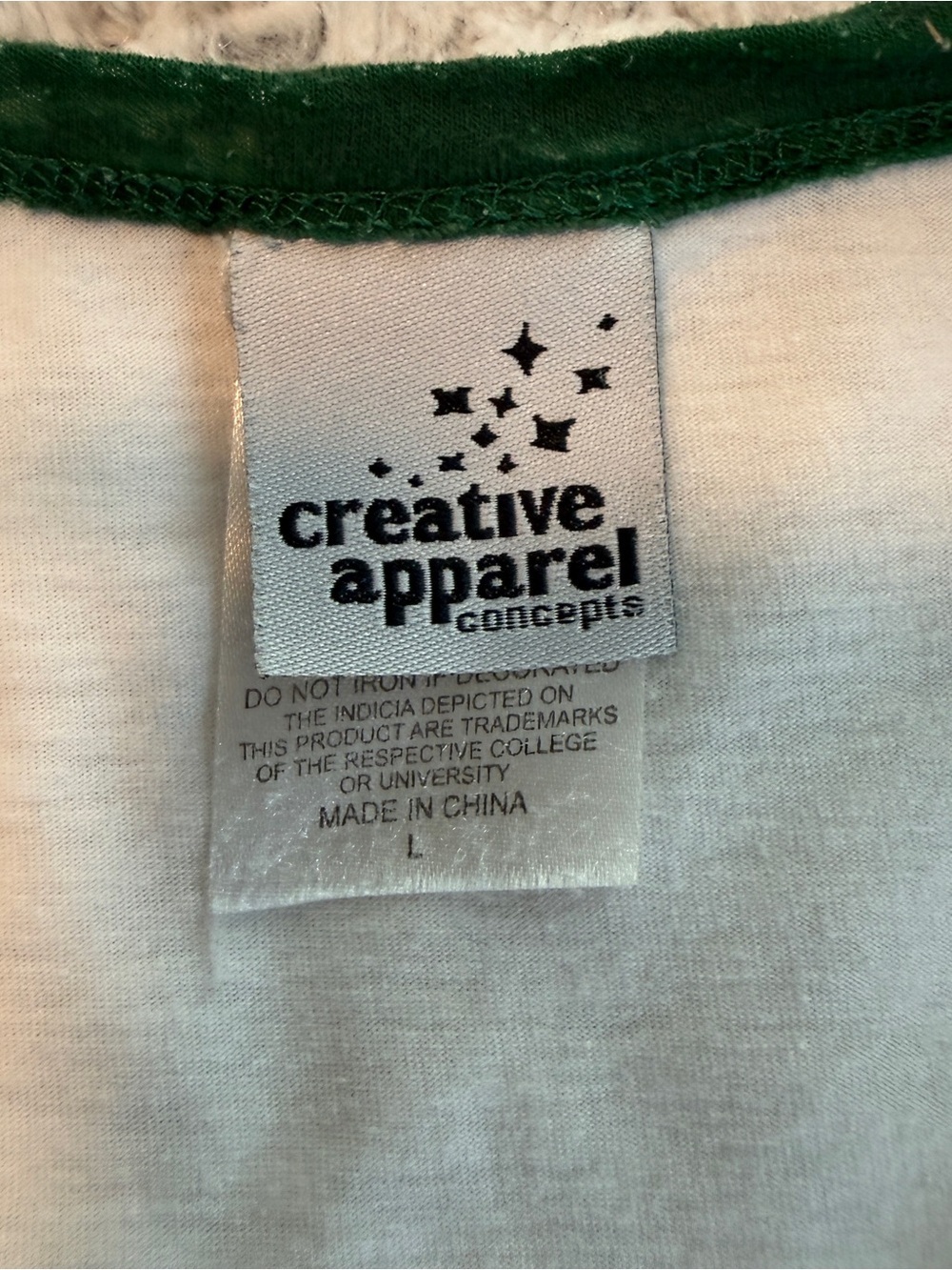 Women’s Spartans Raglan Henley Tee - Green/White - Picture 5 of 6